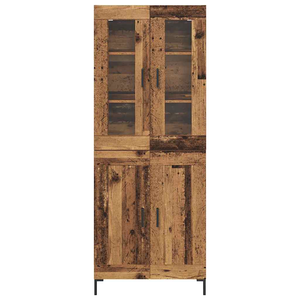Highboard 2 pcs Gammelt træ Konstrueret træ