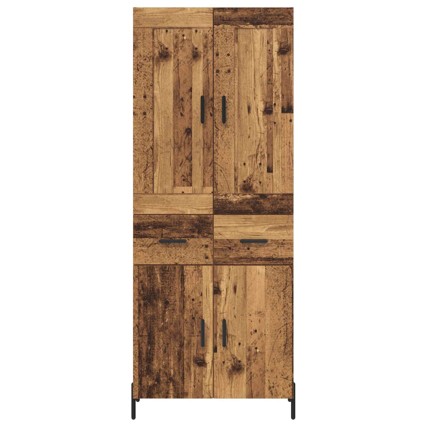 Highboard 2 pcs Gammelt træ Konstrueret træ