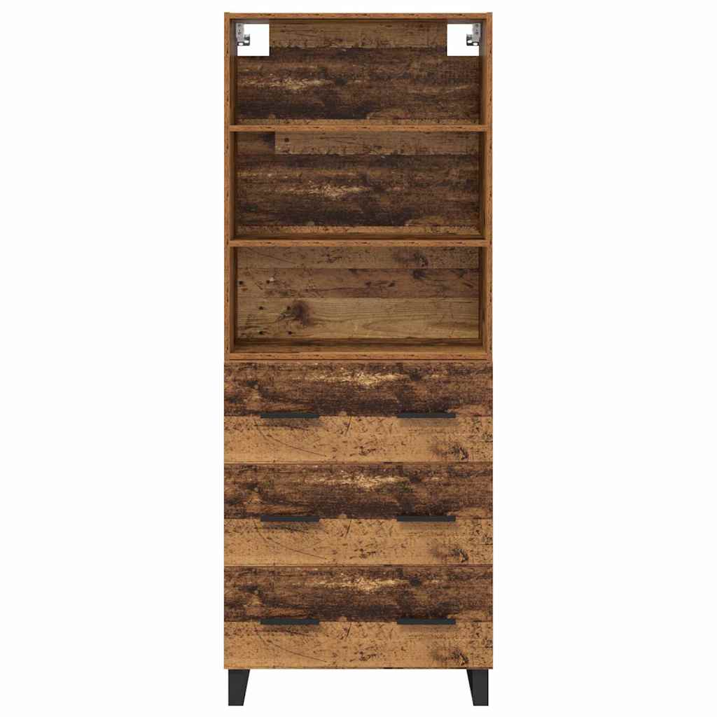 Highboard med skuffe 2 pcs Gammelt træ Konstrueret træ
