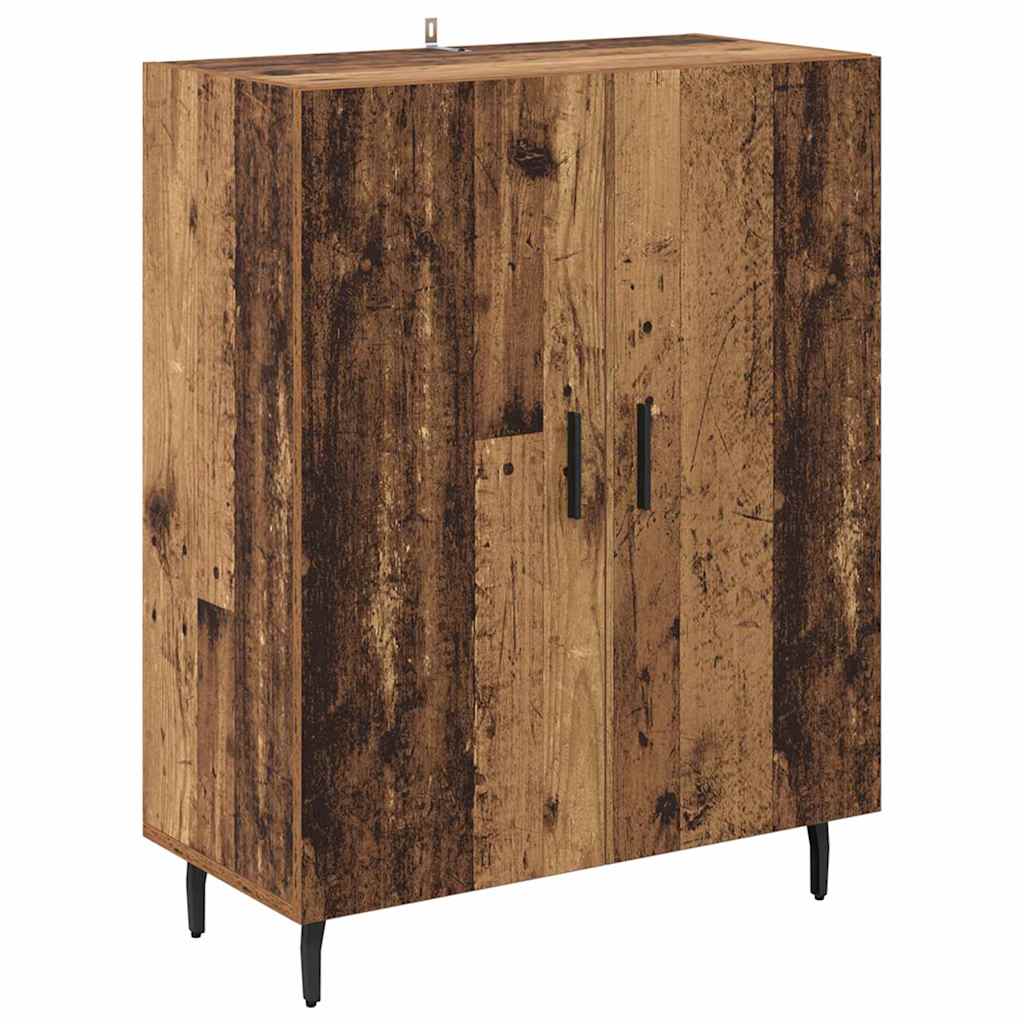 Highboard Gammelt træ 69,5 x 34 x 180 cm Ingeniørtræ og glas