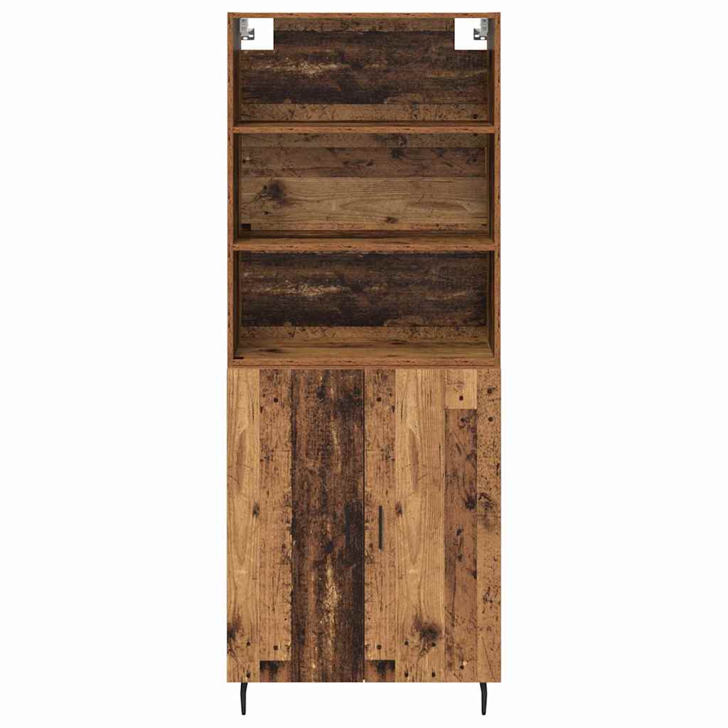 Highboard Gammelt træ 69,5 x 34 x 180 cm Ingeniørtræ og glas
