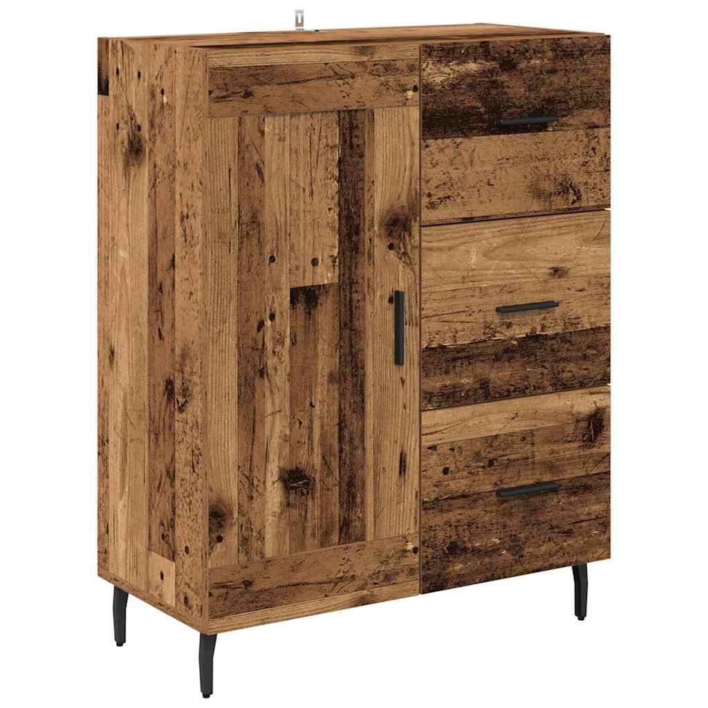 Highboard Gammelt træ 69,5 x 34 x 180 cm Ingeniørtræ og glas