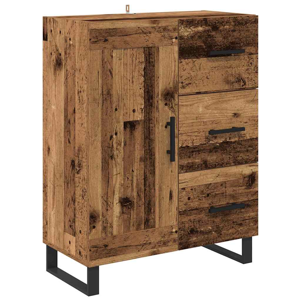 Highboard med skuffe 2 pcs Gammelt træ 69,5 x 34 x 180 cm