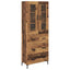 Highboard med skuffe 2 pcs Gammelt træ Konstrueret træ