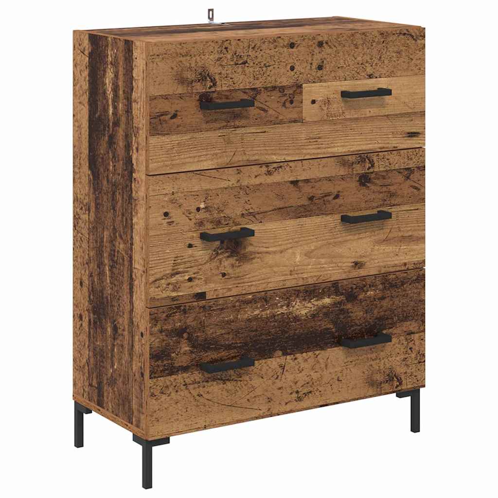 Highboard med skuffe 2 pcs Gammelt træ Konstrueret træ