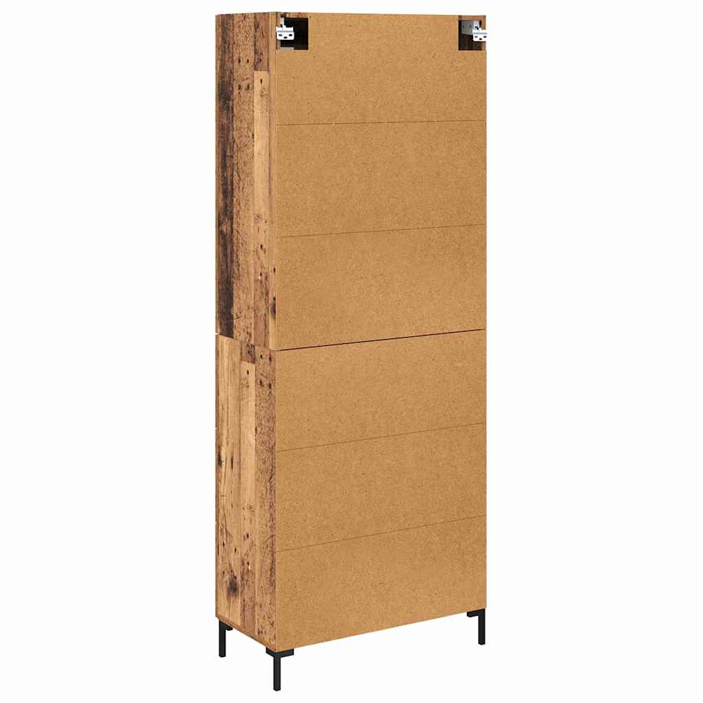 Highboard med skuffe 2 pcs Gammelt træ Konstrueret træ