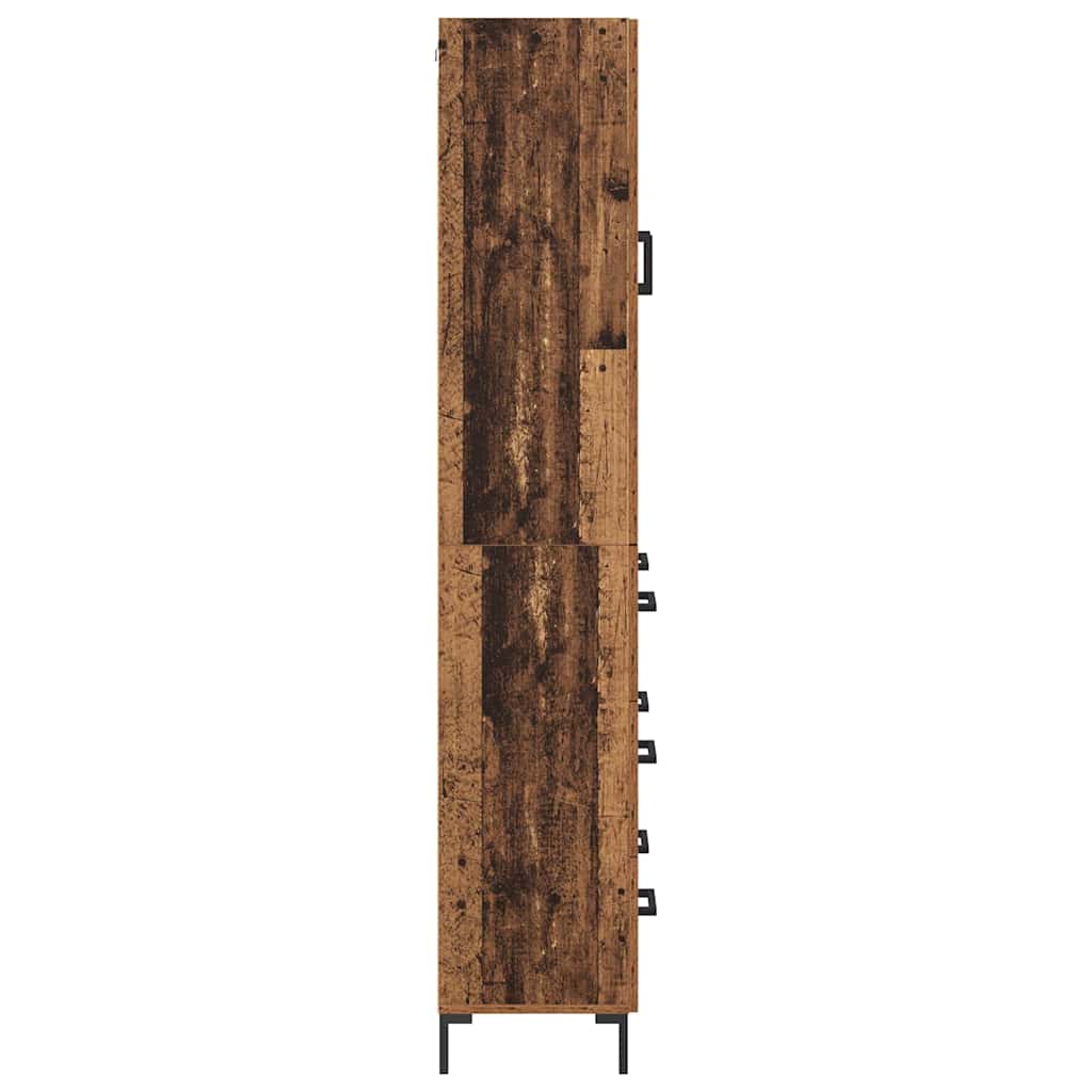 Highboard med skuffe 2 pcs Gammelt træ Konstrueret træ