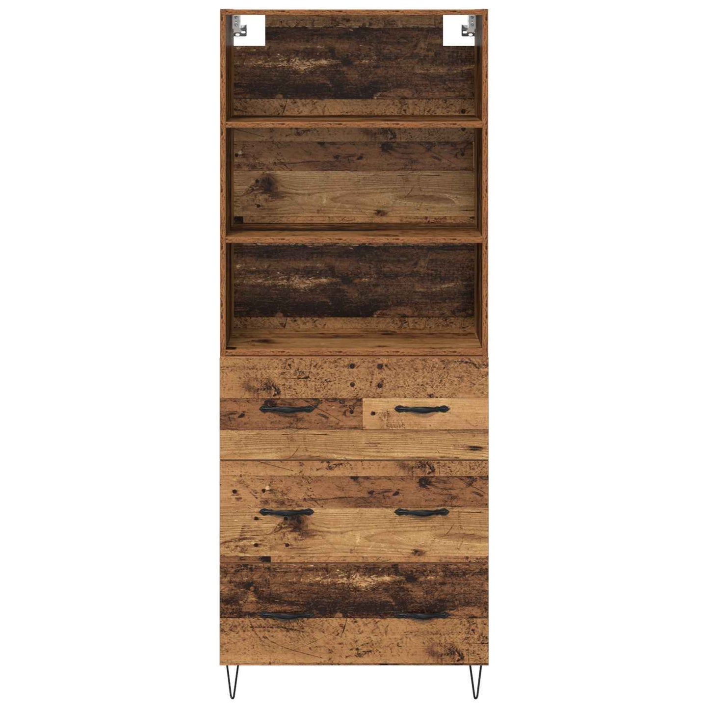 Highboard med skuffe 2 pcs Gammelt træ Konstrueret træ