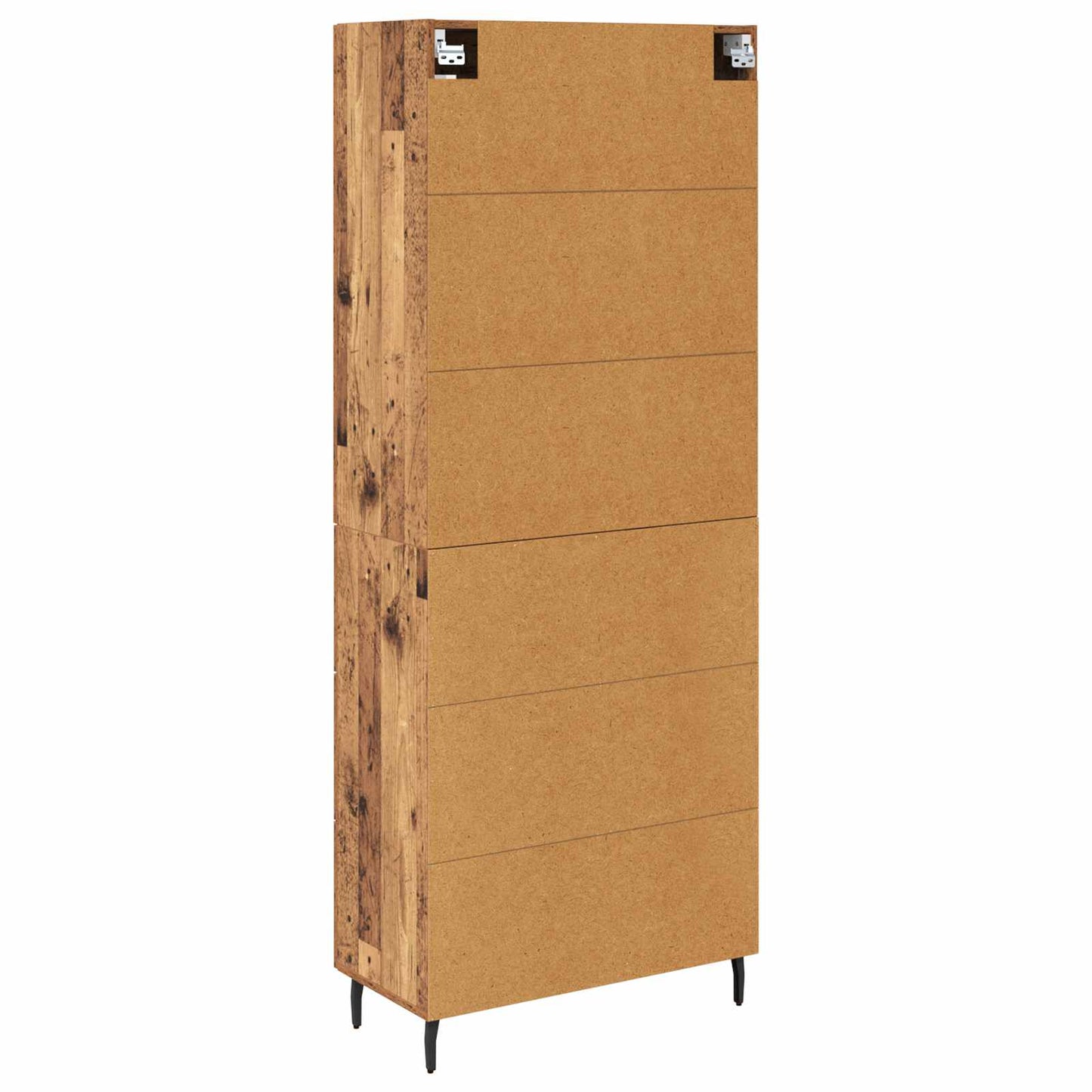 Highboard med skuffe 2 pcs Gammelt træ Ingeniørtræ og glas