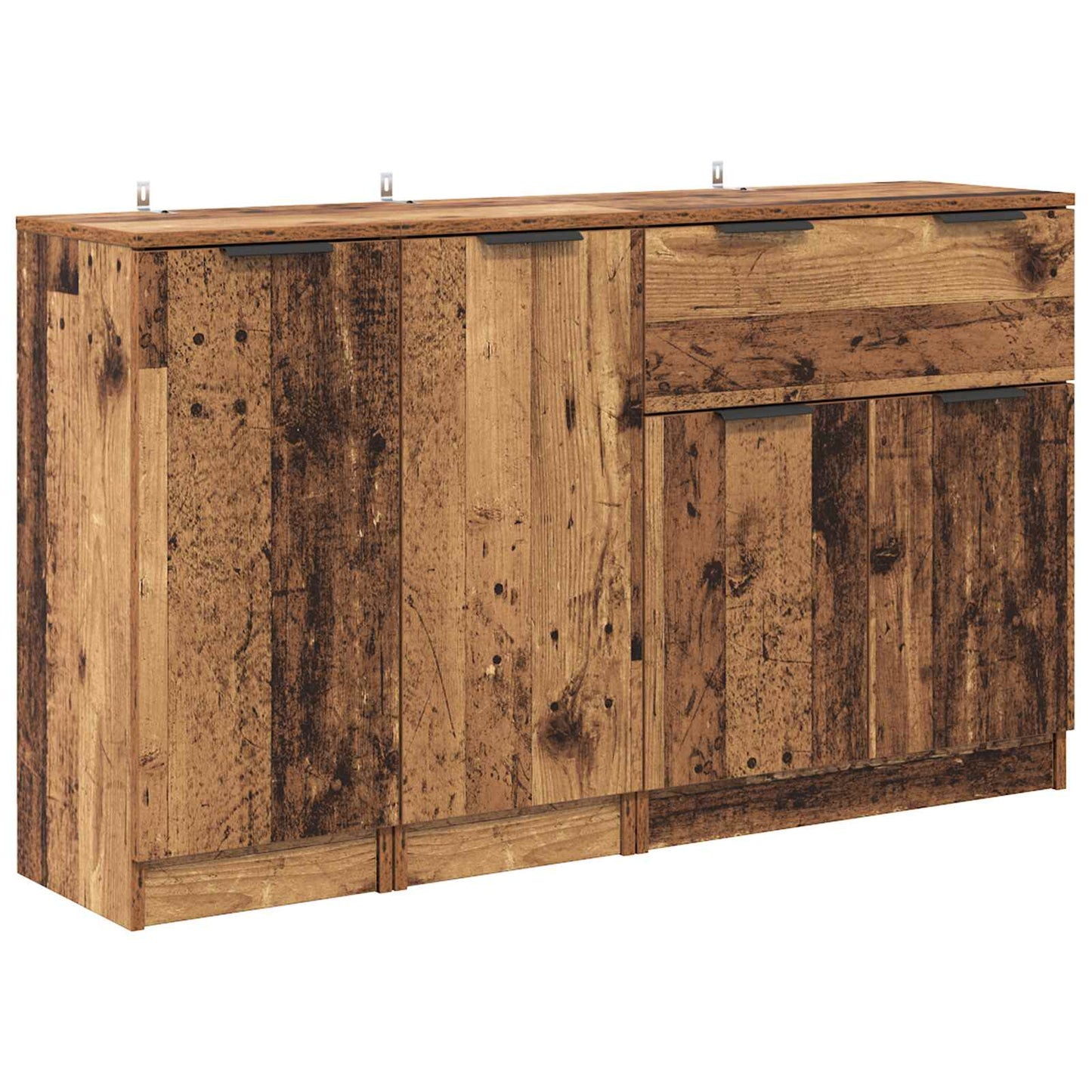 Sideboard med skuffe 3 pcs Gammelt træ Konstrueret træ