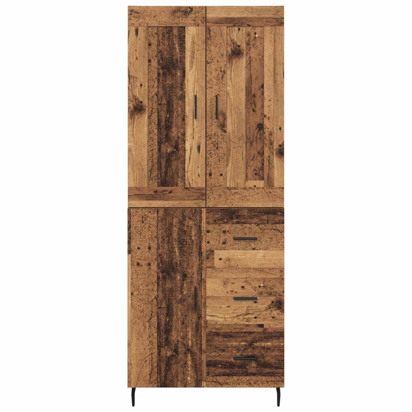 Highboard med skuffe 2 pcs Gammelt træ Konstrueret træ
