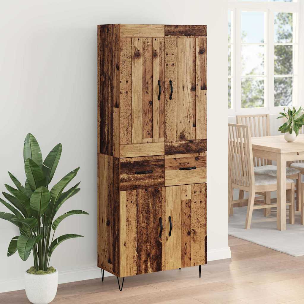 Highboard Gammelt træ 69,5 x 34 x 180 cm Konstrueret træ