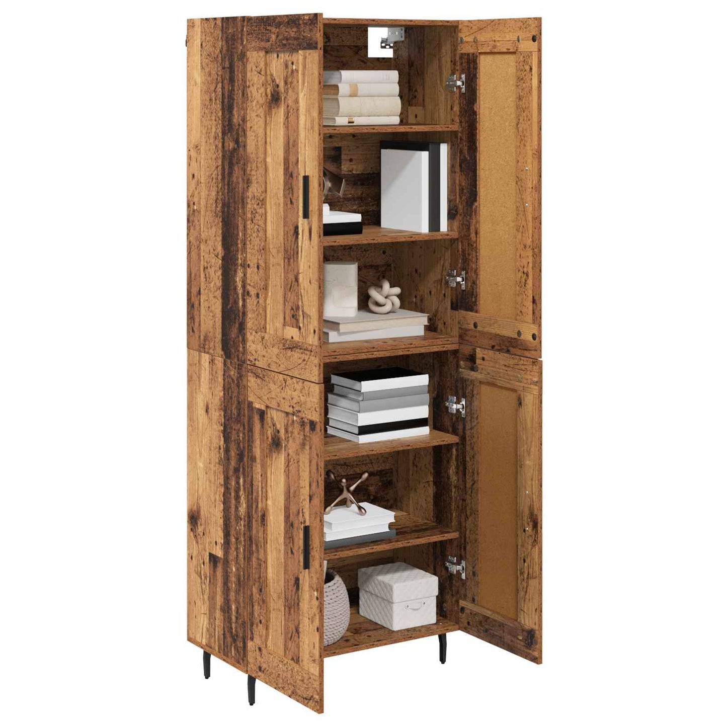 Highboard 2 pcs Gammelt træ Konstrueret træ