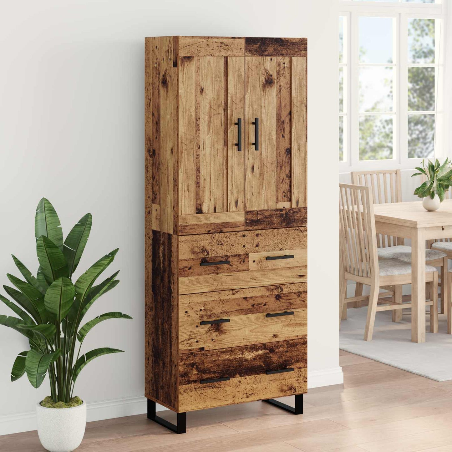 Highboard Gammelt træ 69,5 x 34 x 180 cm Konstrueret træ