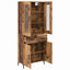 Highboard med skuffe 2 pcs Gammelt træ Konstrueret træ