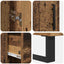 Highboard med skuffe 2 pcs Gammelt træ 69,5 x 34 x 180 cm
