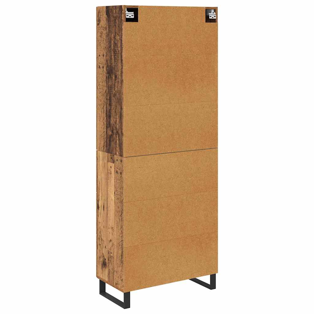 Highboard med skuffe 2 pcs Gammelt træ 69,5 x 34 x 180 cm