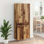 Highboard med skuffe 2 pcs Gammelt træ Konstrueret træ og glas