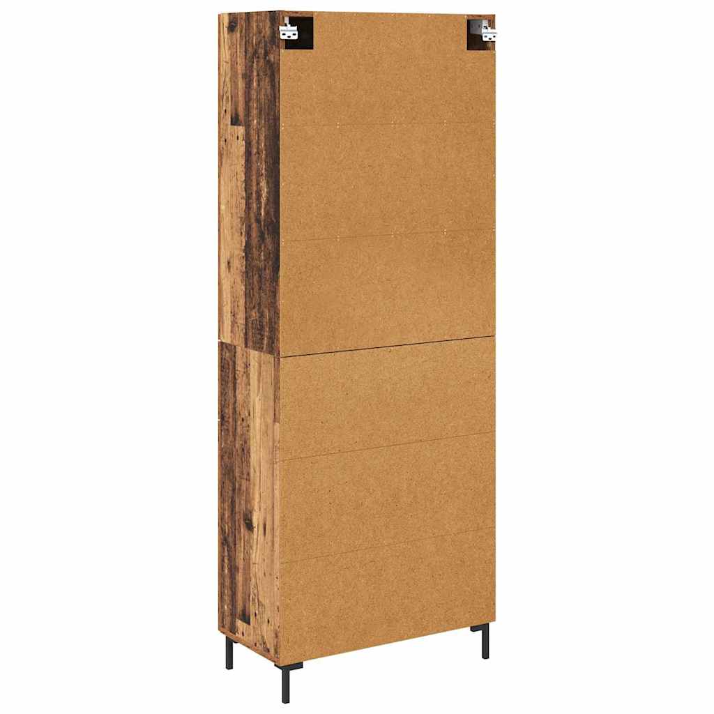 Highboard med skuffe 2 pcs Gammelt træ Konstrueret træ
