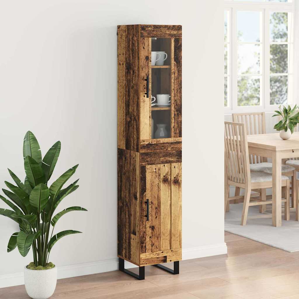 Highboard Gammelt træ 34,5 x 34 x 180 cm Konstrueret træ