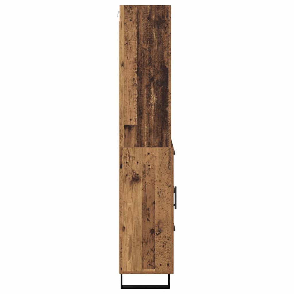Highboard med skuffe 2 pcs Gammelt træ Konstrueret træ