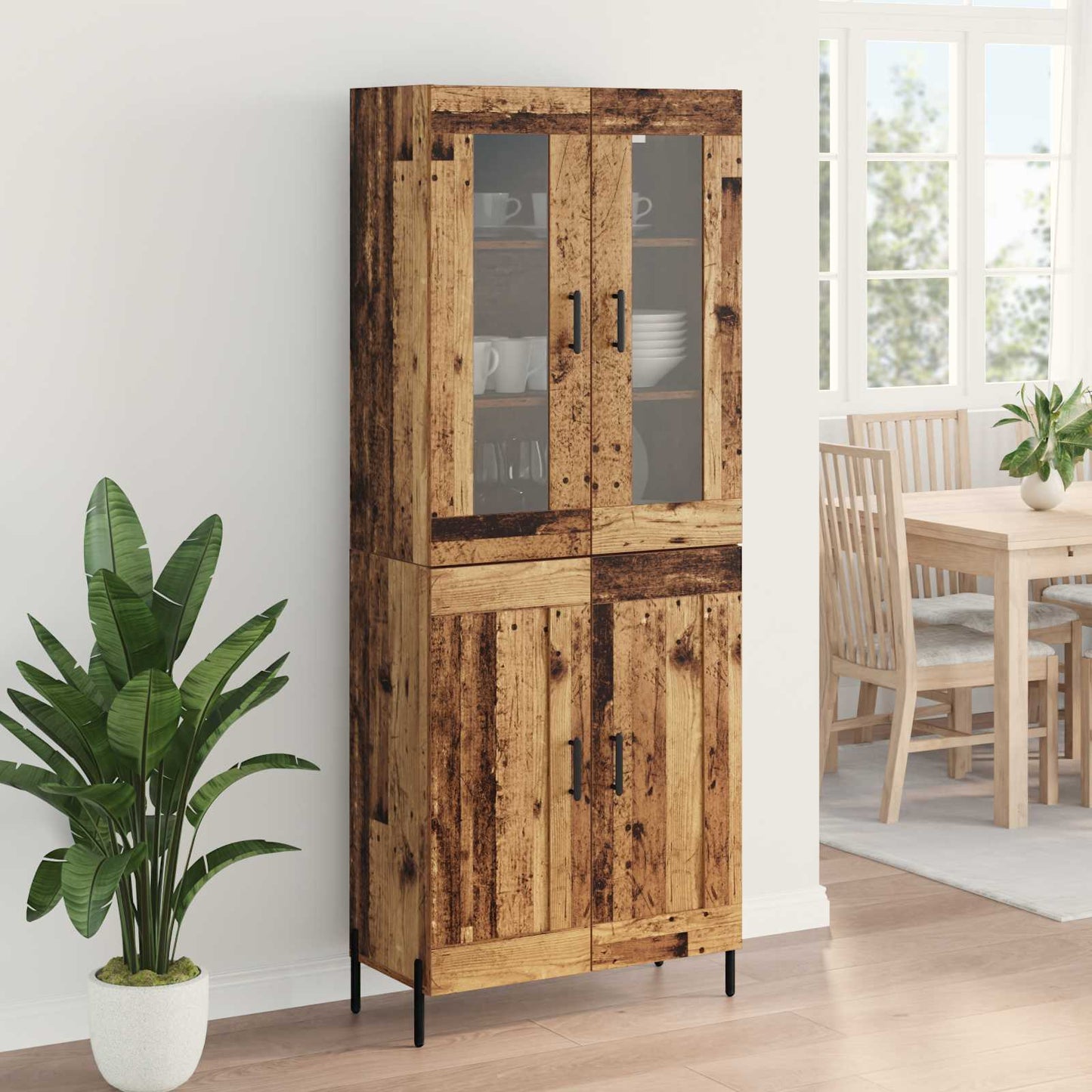 Highboard Gammelt træ 69,5 x 34 x 180 cm Konstrueret træ