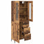 Highboard med skuffe 2 pcs Gammelt træ Konstrueret træ