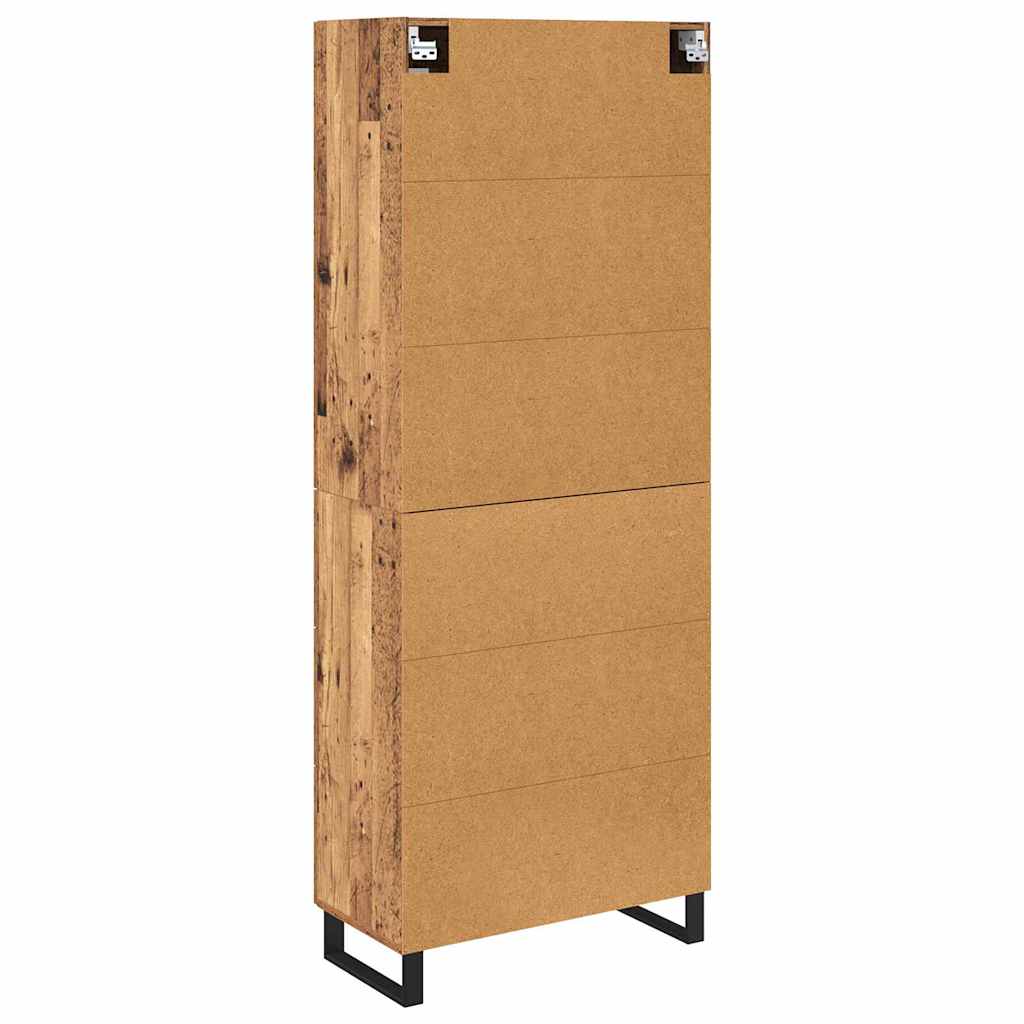 Highboard med skuffe 2 pcs Gammelt træ Konstrueret træ