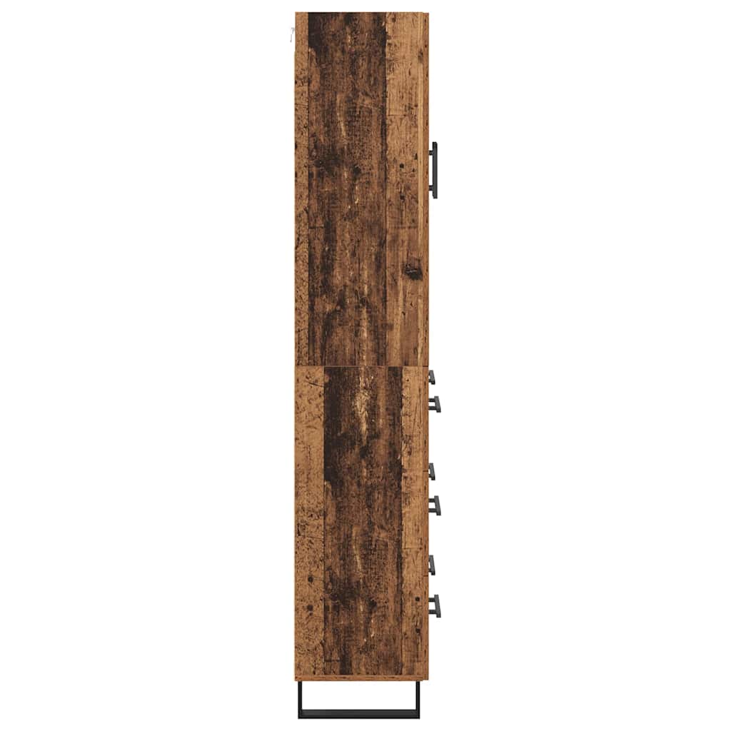 Highboard med skuffe 2 pcs Gammelt træ Konstrueret træ