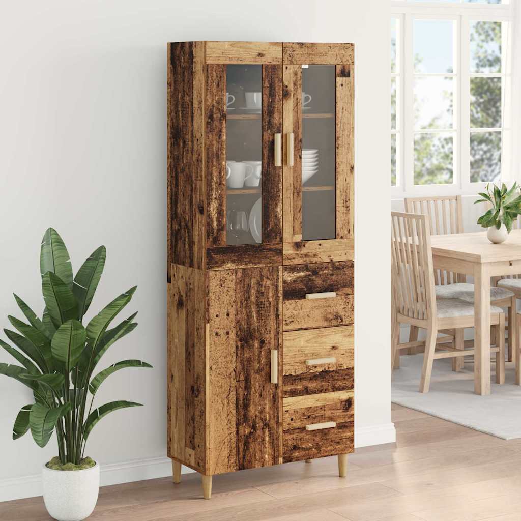 Highboard Gammelt træ 69,5 x 34 x 180 cm Konstrueret træ