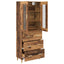 Highboard Gammelt træ 69,5 x 34 x 180 cm Ingeniørtræ og glas