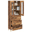 Highboard Gammelt træ 69,5 x 34 x 180 cm Ingeniørtræ og glas