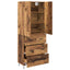 Highboard med skuffe 2 pcs Gammelt træ Konstrueret træ