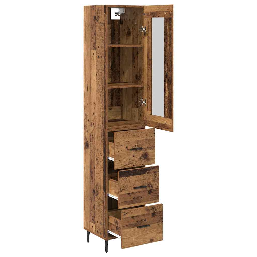 Highboard Gammelt træ 34,5 x 34 x 180 cm Konstrueret træ