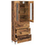Highboard med skuffe 2 pcs Gammelt træ Konstrueret træ