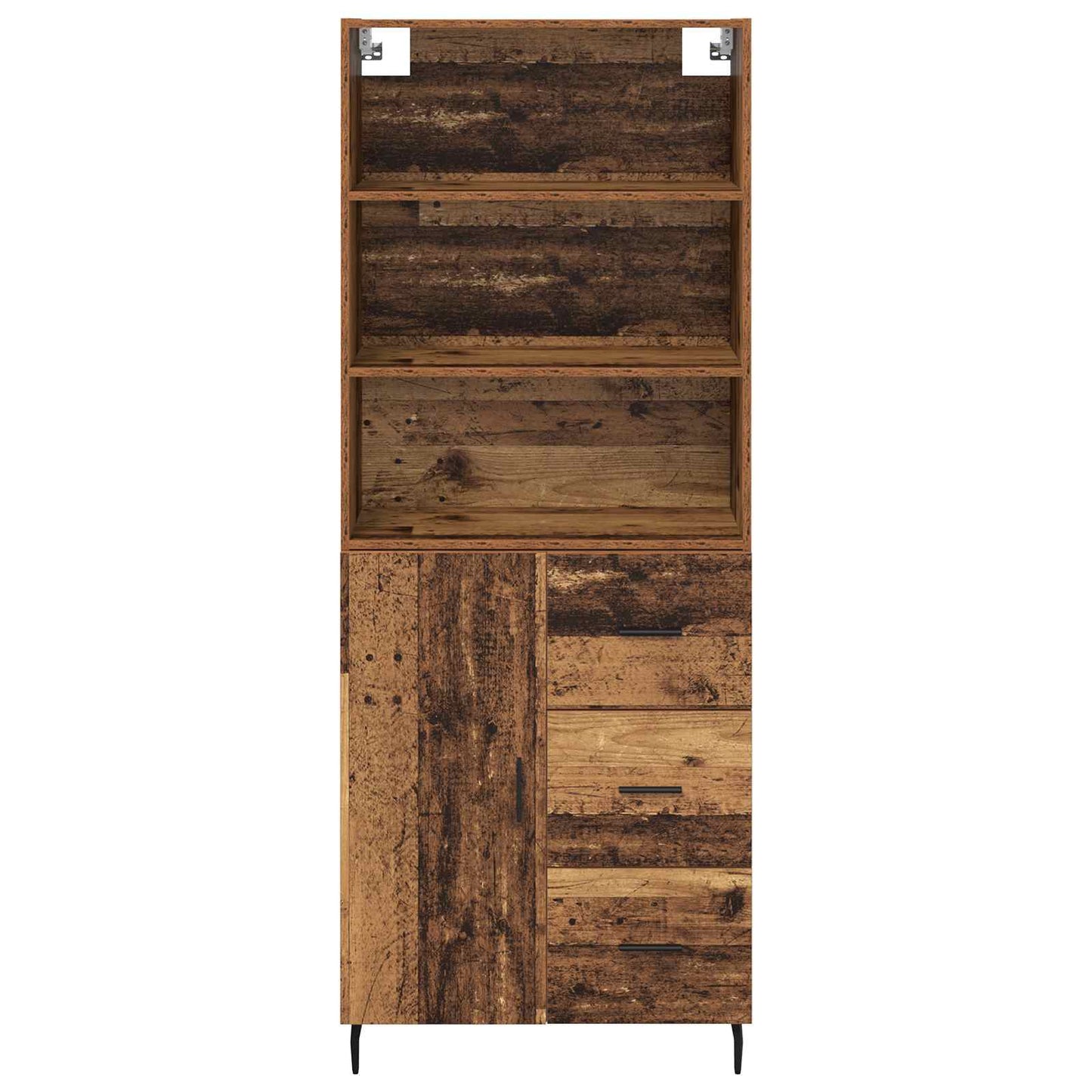 Highboard med skuffe 2 pcs Gammelt træ Konstrueret træ