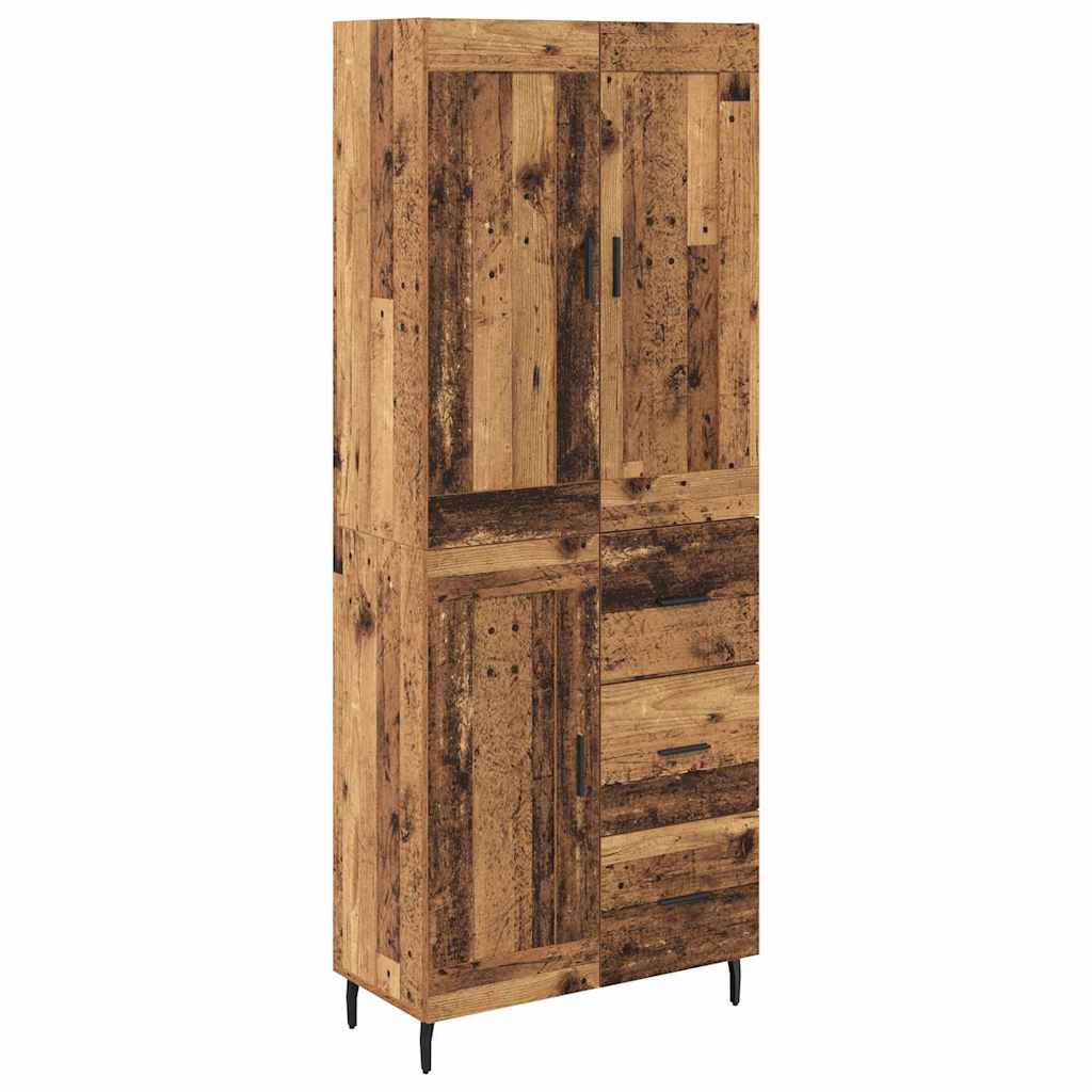 Highboard med skuffe 2 pcs Gammelt træ Konstrueret træ