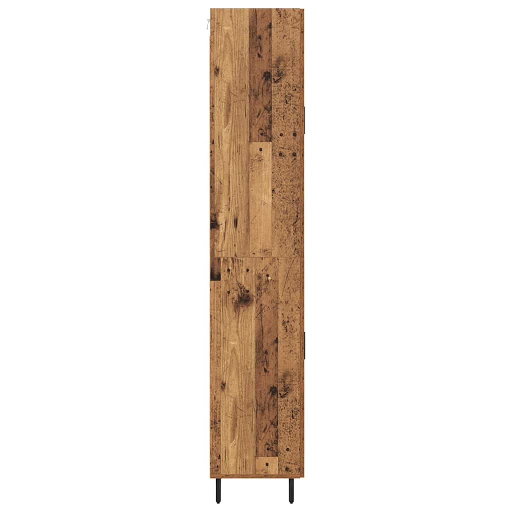 Highboard med skuffe 2 pcs Gammelt træ Konstrueret træ