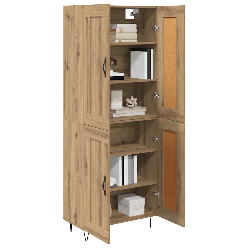 Highboard Artisan Egetræ 69,5 x 34 x 180 cm Konstrueret træ