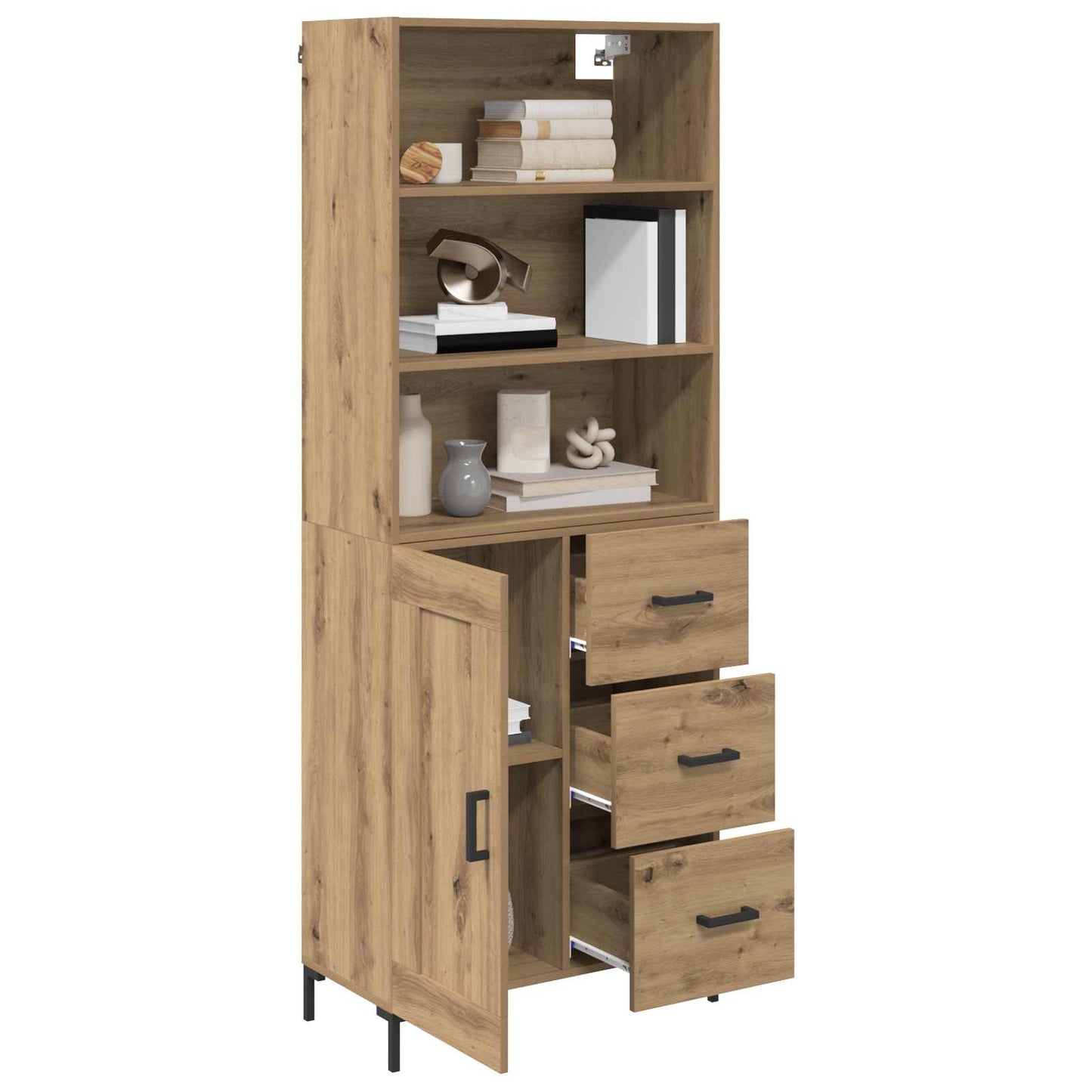 Highboard Artisan Egetræ 69,5 x 34 x 180 cm Konstrueret træ