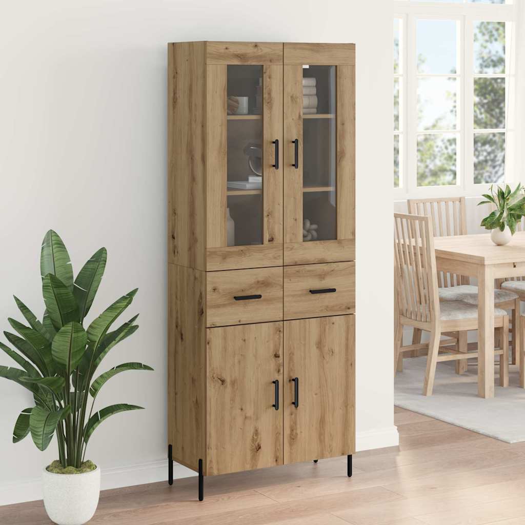 Highboard Artisan Egetræ 69,5 x 34 x 180 cm Konstrueret træ