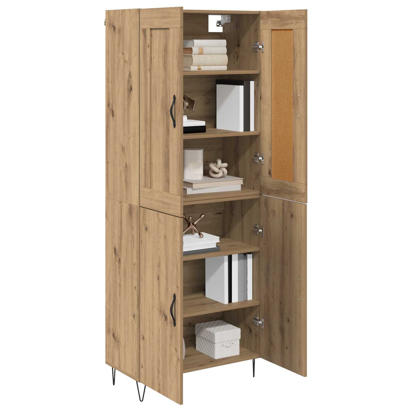 Highboard Artisan Egetræ 69,5 x 34 x 180 cm Konstrueret træ