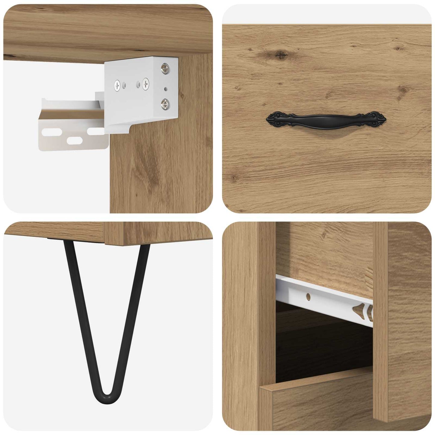 Highboard 2 pcs Artisan Egetræ 69,5 x 34 x 180 cm