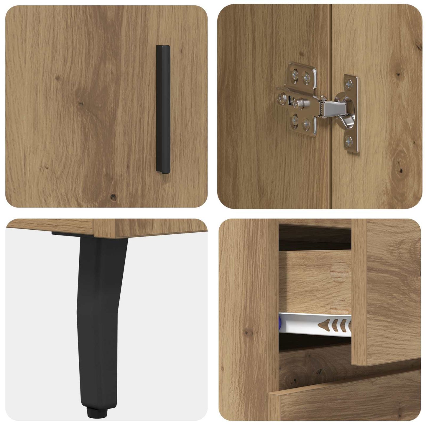 Highboard 2 stk. Artisan Egetræ 69,5 x 34 x 180 cm
