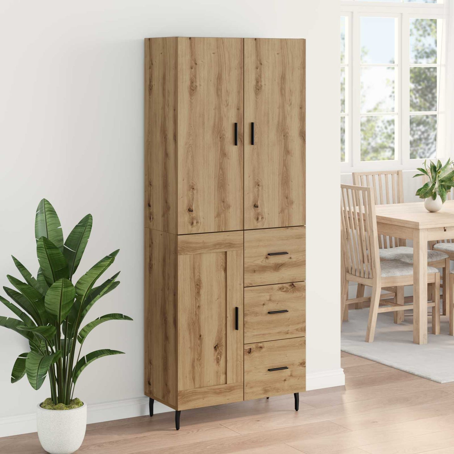 Highboard 2 stk. Artisan Egetræ 69,5 x 34 x 180 cm
