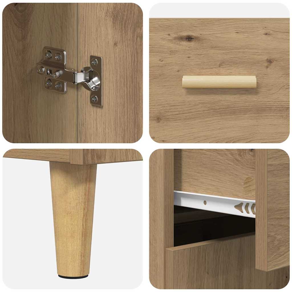 Highboard Artisan Egetræ 69,5 x 34 x 180 cm Konstrueret træ