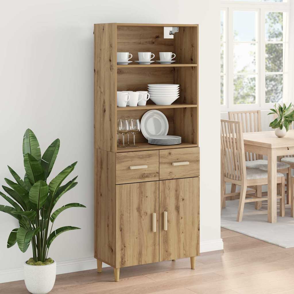 Highboard Artisan Egetræ 69,5 x 34 x 180 cm Konstrueret træ