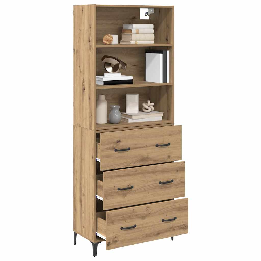 Highboard Artisan Egetræ 69,5 x 34 x 180 cm Konstrueret træ