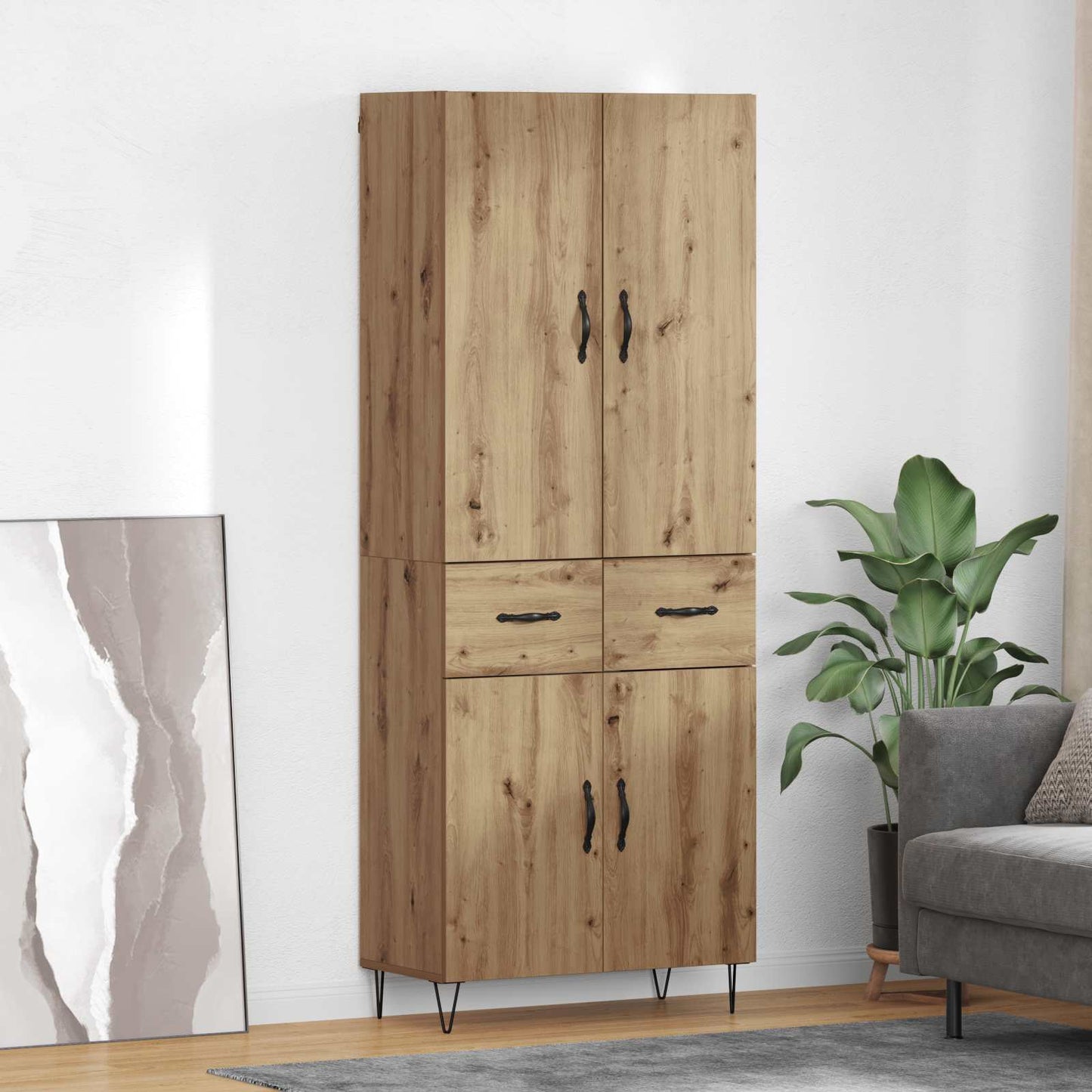 Highboard 2 pcs Artisan Egetræ 69,5 x 34 x 180 cm