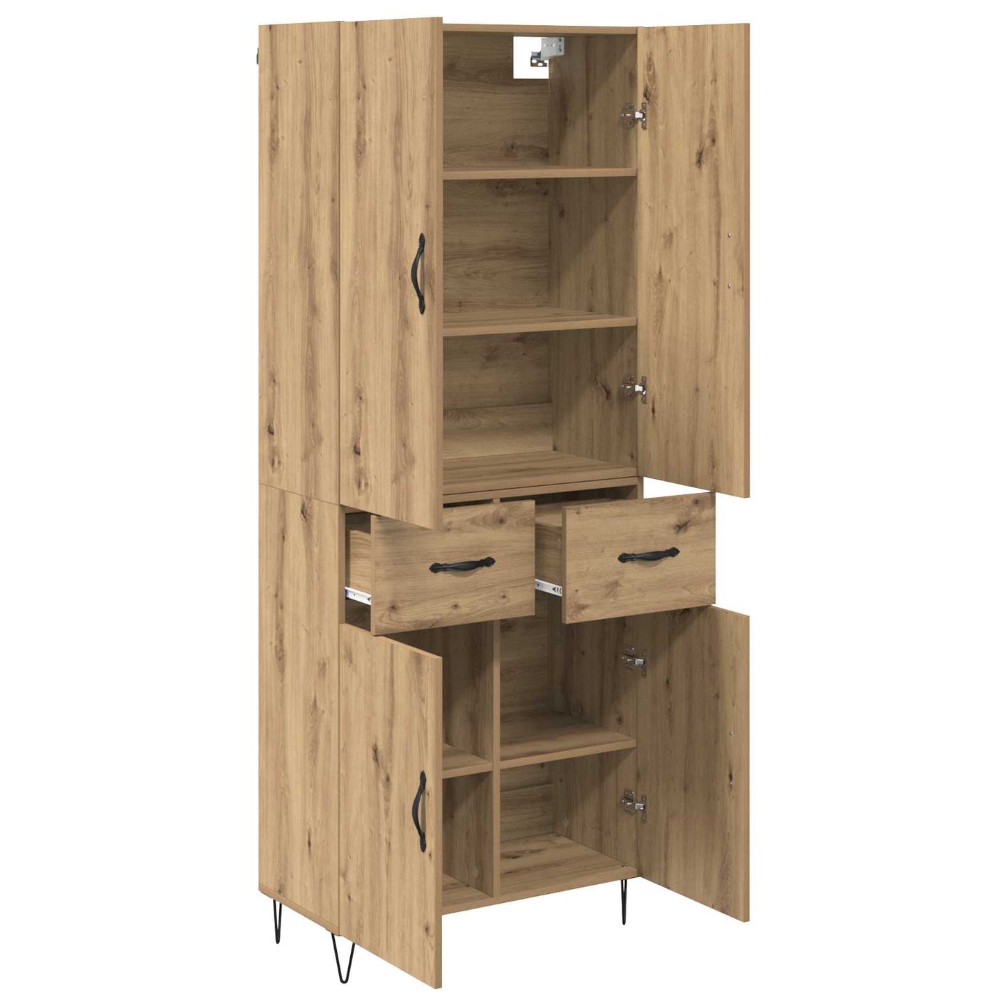 Highboard 2 pcs Artisan Egetræ 69,5 x 34 x 180 cm